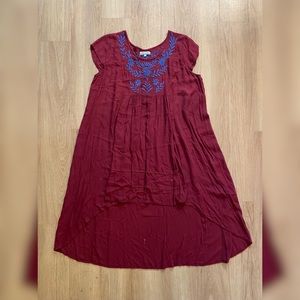 World Market Puebla Mexican Embroidered Dress